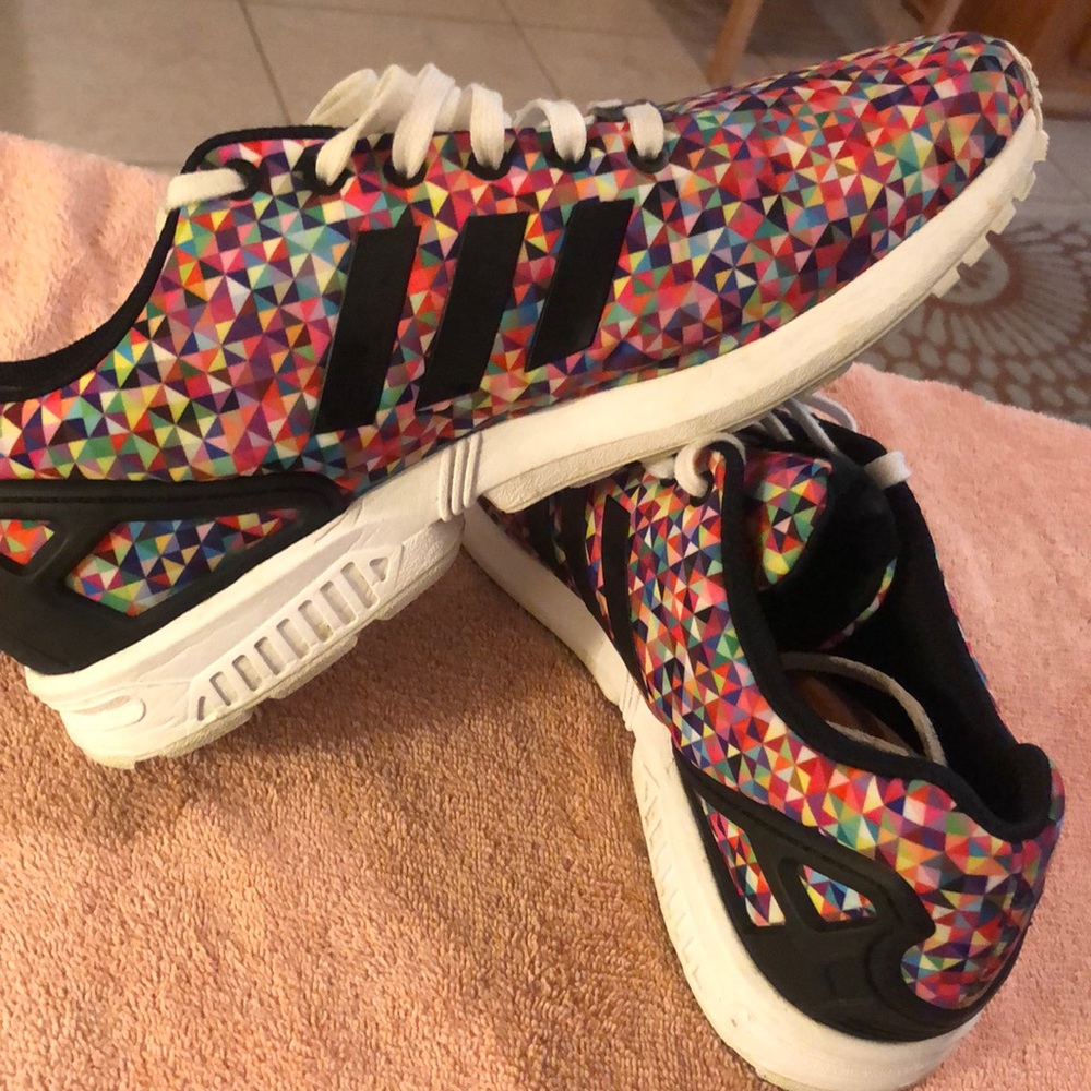 Adidas size 10 1/2 men’s ZX flux multicolor.